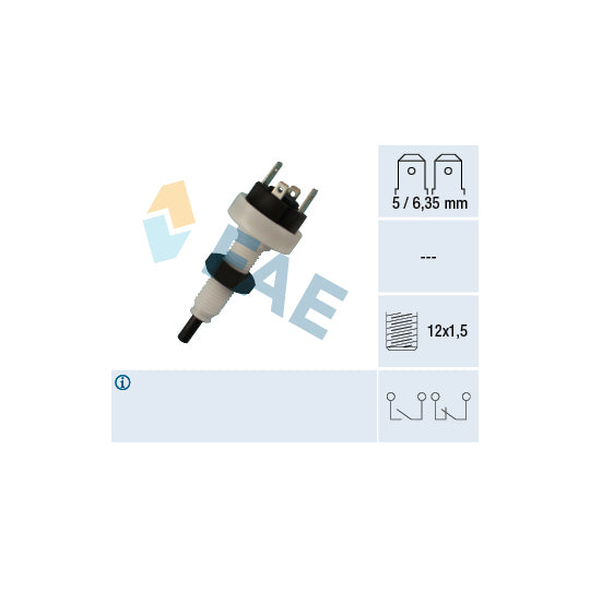 Fae 24390 Brake Light Switch to suit Fiat, Alfa Romeo, Ferrari