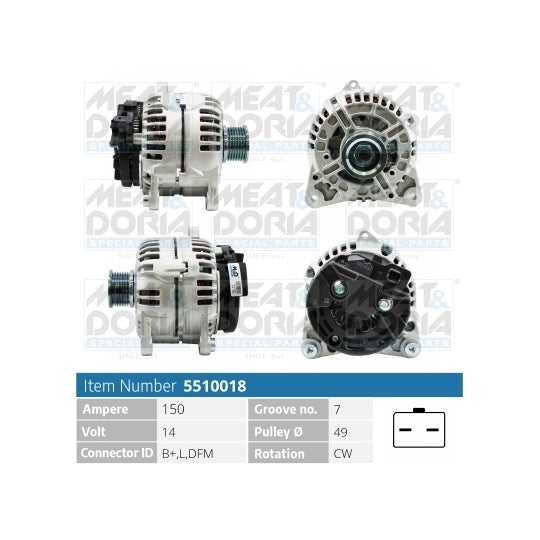 Meat & Doria Alternator to suit Nissan, Renault, Opel