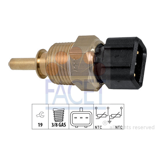 Facet 7.3367 Sensor, coolant temperature to suit Hyundai, Kia, Genesis