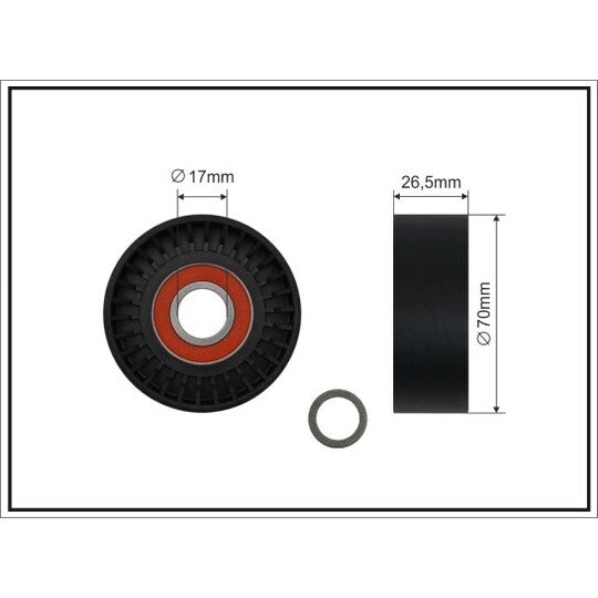 Caffaro Tensioner Pulley, v-ribbed belt to suit Mercedes-Benz