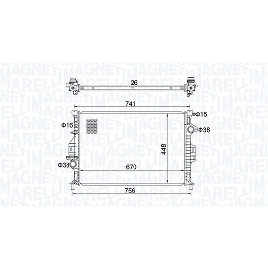 Magneti Marelli Radiator, engine cooling to suit Ford, Land Rover, Volvo