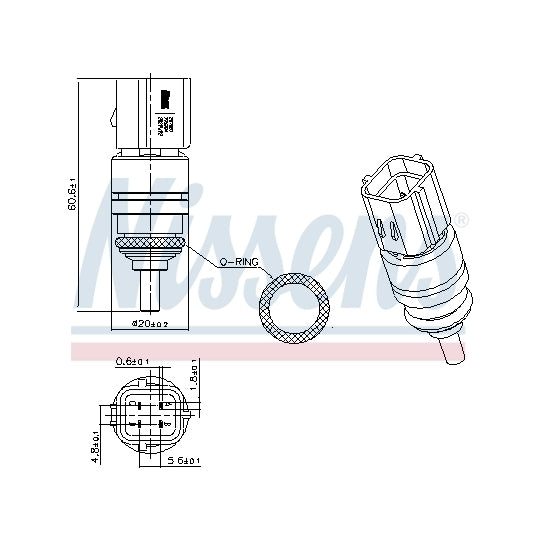 Nissens 207051 Sensor, coolant temperature to suit Hyundai, Kia