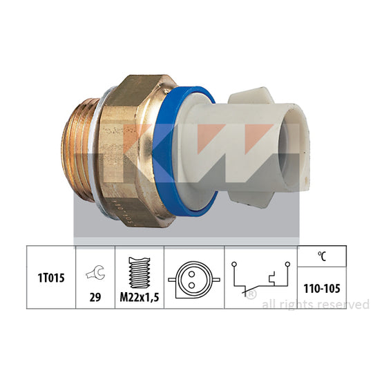 Kw Temperature Switch, radiator fan to suit Ford