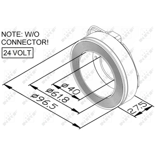 Nrf Coil, magnetic-clutch compressor to suit Toyota, Ford, VW