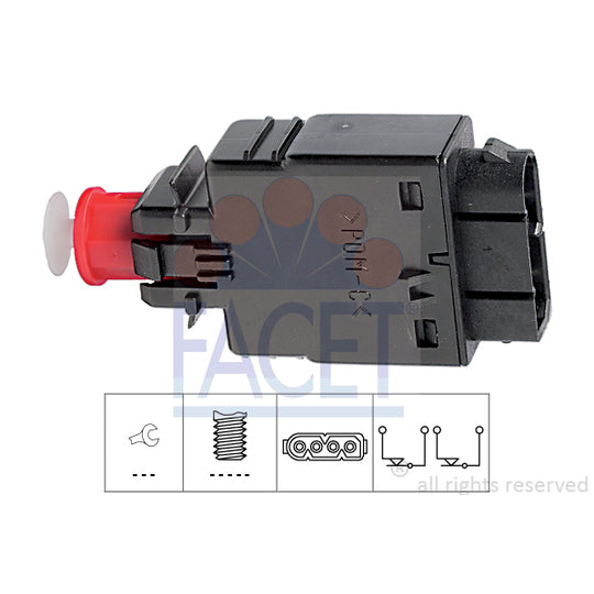 Facet 7.1081 Brake Light Switch to suit BMW, Land Rover, Opel