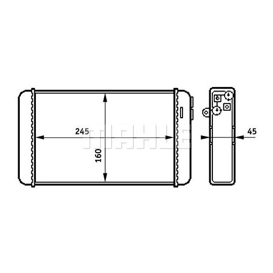 Mahle AH 154 000S Heat Exchanger, interior heating to suit Opel, Vauxhall