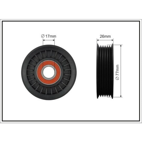 Caffaro Tensioner Pulley, v-ribbed belt to suit Ford