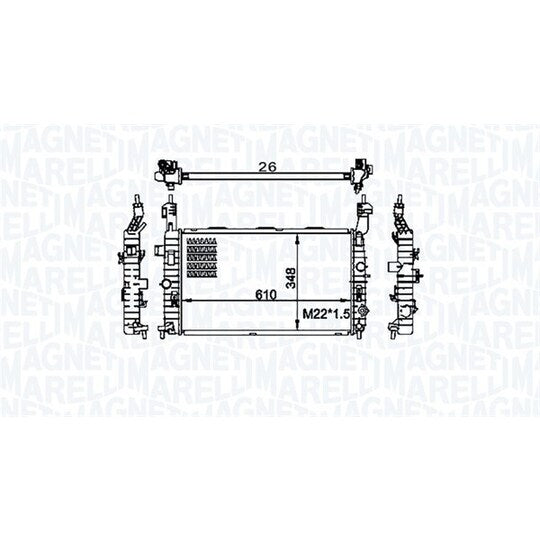 Magneti Marelli Radiator, engine cooling to suit Opel, Vauxhall