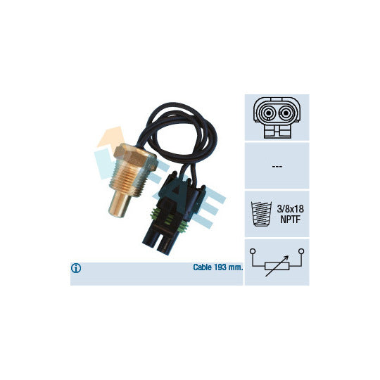 Fae 33550 Sensor, coolant temperature to suit Chrysler, Renault