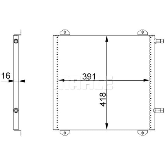 Mahle Condenser, air conditioning to suit Renault, Renault Trucks