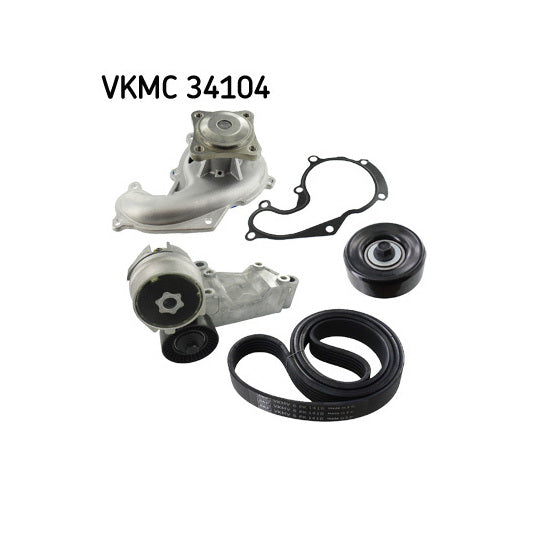 Skf Water Pump + V-Ribbed Belt Set to suit Toyota, Ford, Chrysler