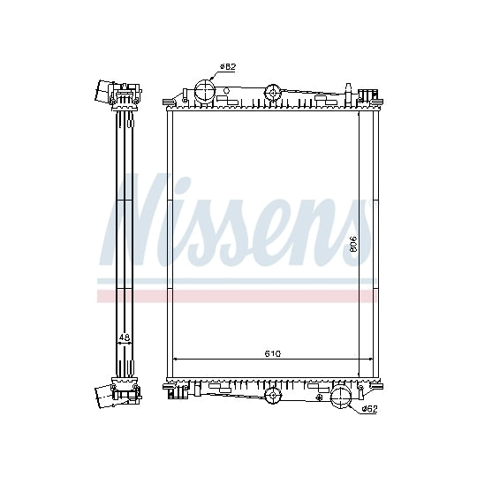 Nissens 614400 Radiator, engine cooling to suit Daf