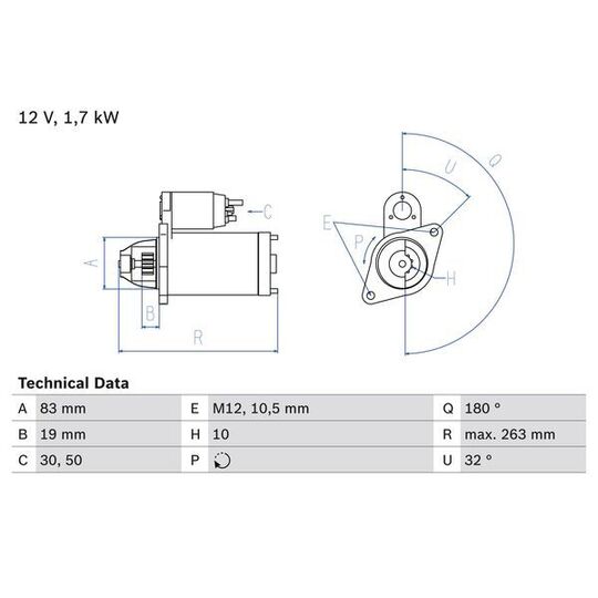Bosch Starter to suit Opel, Vauxhall