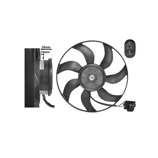 Van Wezel Fan, radiator to suit Opel