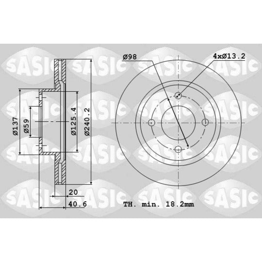 Sasic Brake Disc to suit Ford, Fiat