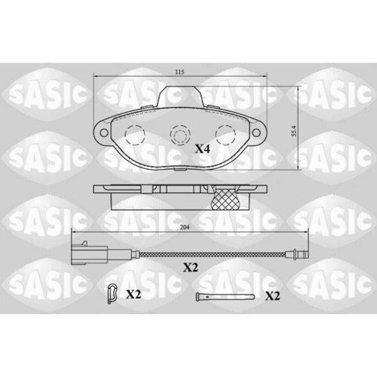 Sasic Brake Pad Set, disc brake to suit Ford, Fiat