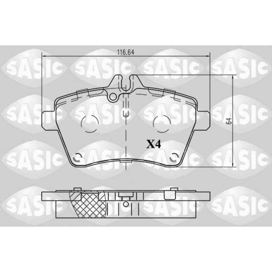 Sasic Brake Pad Set, disc brake to suit Mercedes-Benz