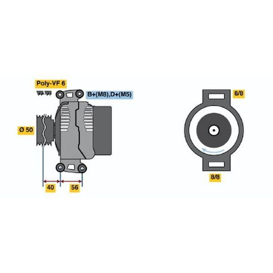 Bosch Alternator to suit Mercedes-Benz, Daf