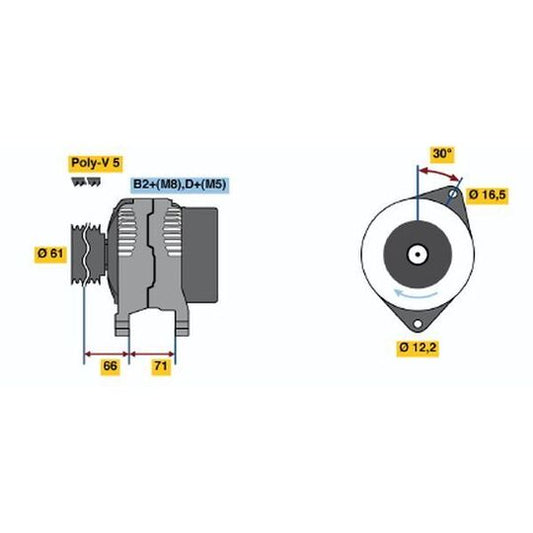 Bosch Alternator to suit Fiat, Lancia
