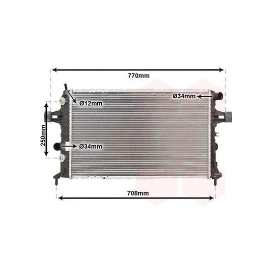Van Wezel Radiator, engine cooling to suit Opel