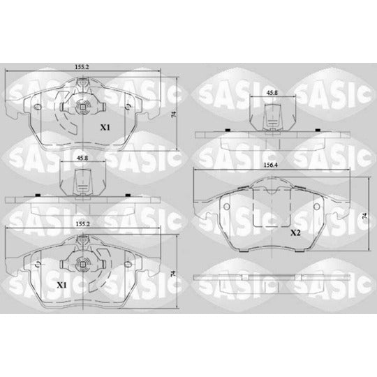 Sasic Brake Pad Set, disc brake to suit Opel, Saab