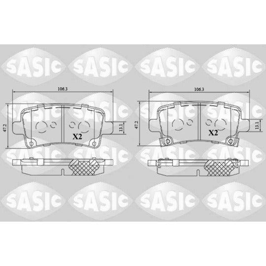 Sasic Brake Pad Set, disc brake to suit Chevrolet, Opel, Saab