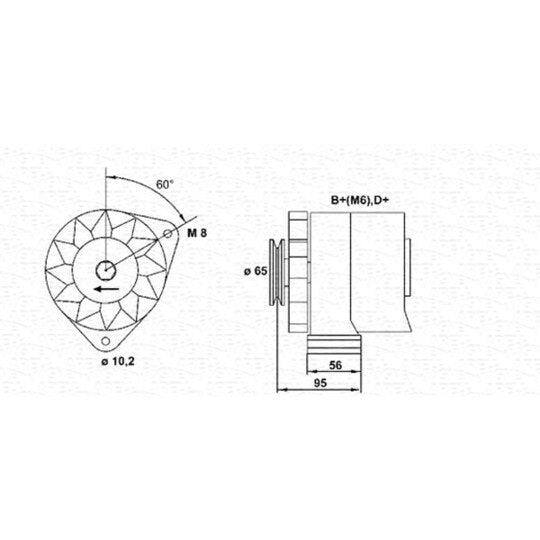 Magneti Marelli Alternator to suit Mitsubishi, Mazda, Peugeot