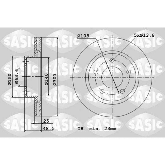 Sasic Brake Disc to suit Ford, Volvo