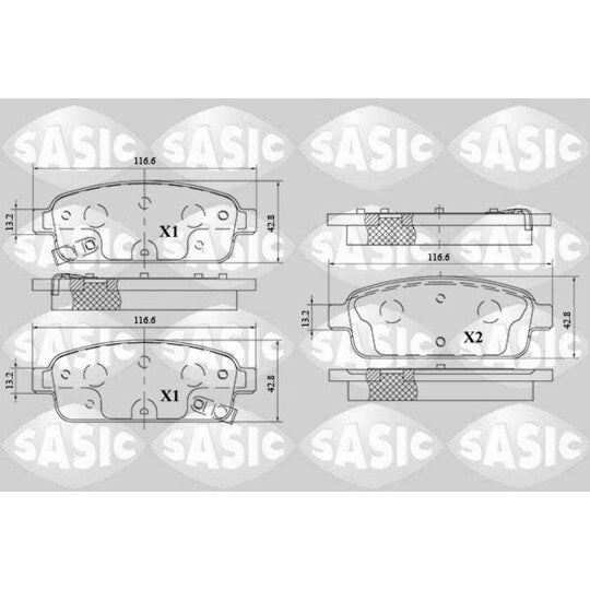 Sasic Brake Pad Set, disc brake to suit Chevrolet, Opel