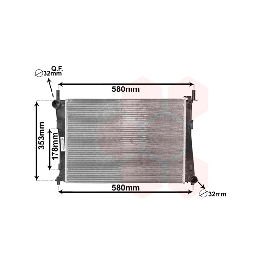 Van Wezel Radiator, engine cooling to suit Ford, Mazda
