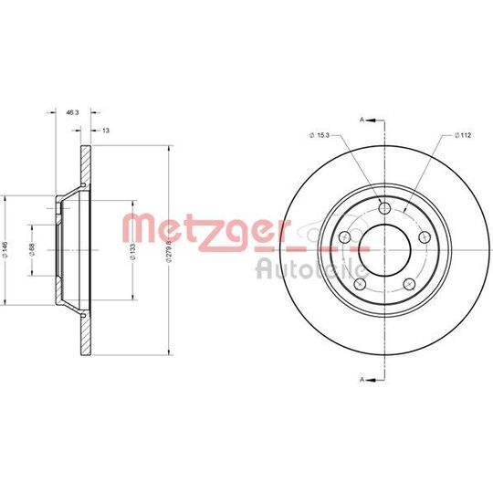 Metzger Brake Disc to suit VAG