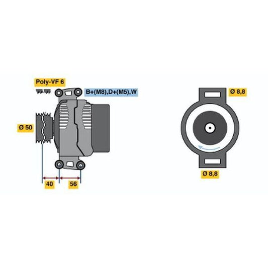 Bosch Alternator to suit Mercedes-Benz, Daf