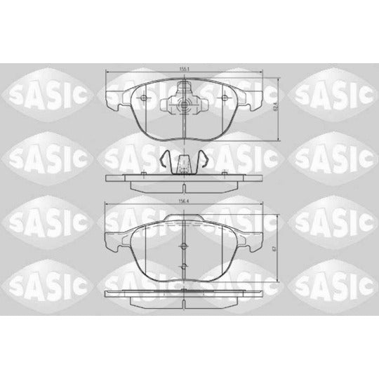 Sasic 6216001 Brake Pad Set, disc brake to suit Ford, Mazda, Volvo