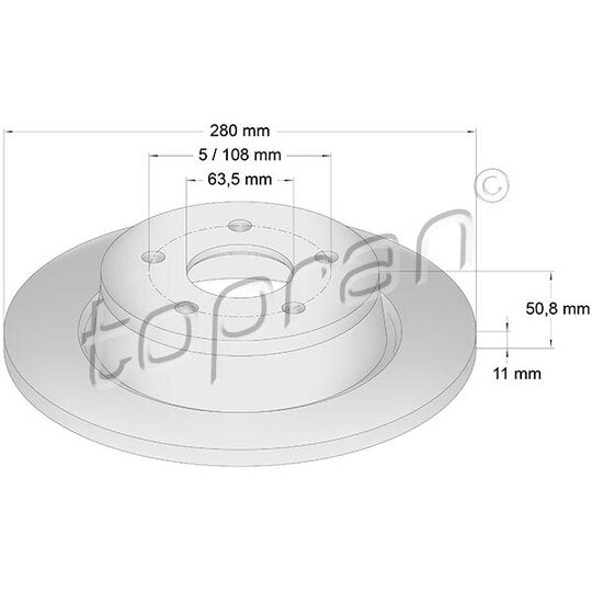Topran Brake Disc to suit Ford