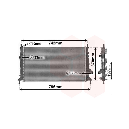 Van Wezel Radiator, engine cooling to suit Ford, Mazda, Volvo