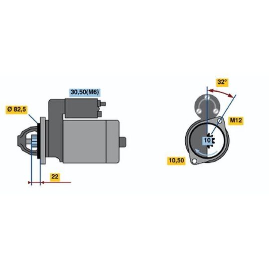 Bosch Starter to suit Opel, Vauxhall