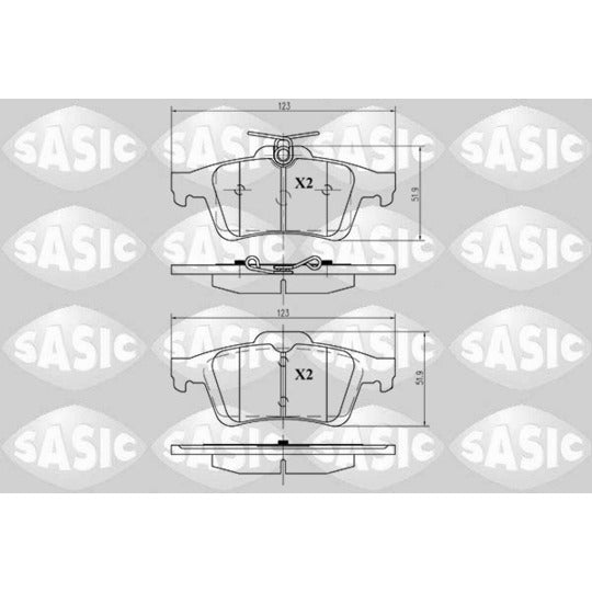 Sasic 6210016 Brake Pad Set, disc brake to suit Ford, Mazda, Citroën