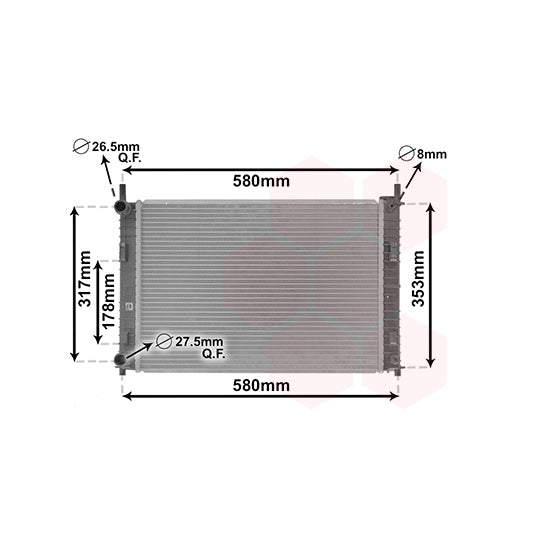 Van Wezel Radiator, engine cooling to suit Ford, Mazda