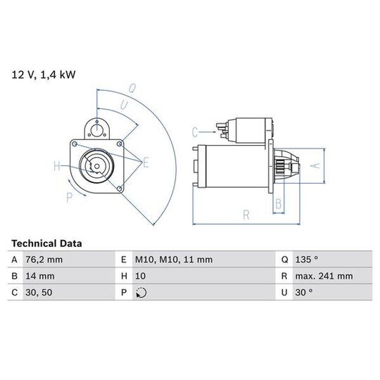 Bosch Starter to suit Ford