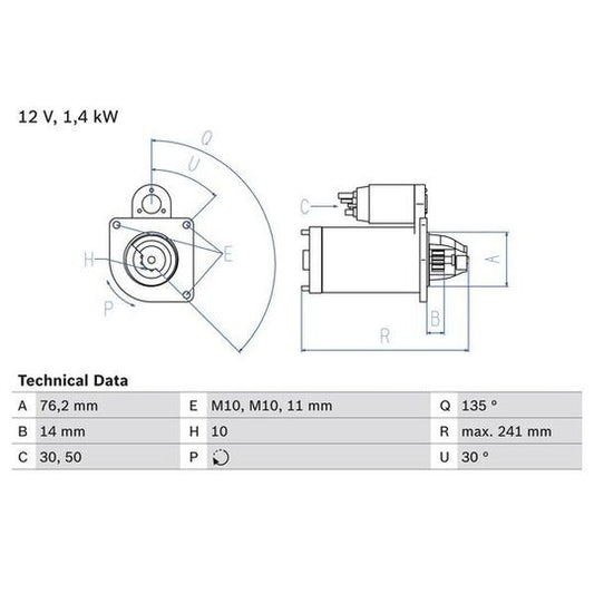 Bosch Starter to suit Ford
