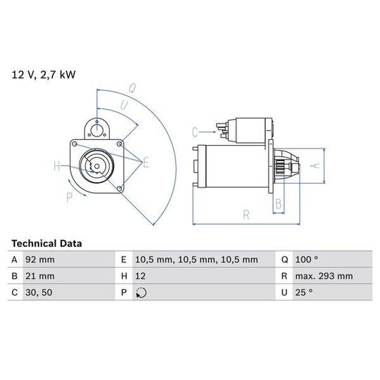 Bosch Starter to suit Ford