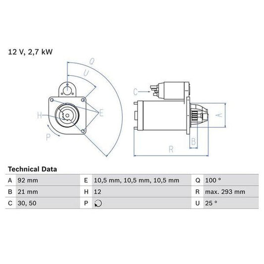 Bosch Starter to suit Ford