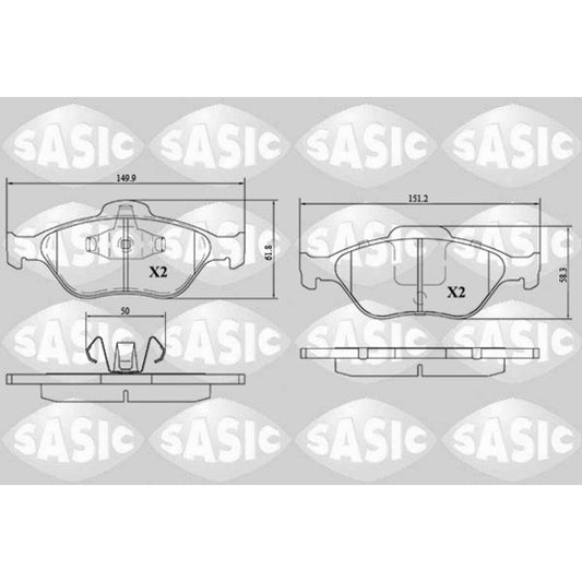 Sasic Brake Pad Set, disc brake to suit Ford, Mazda