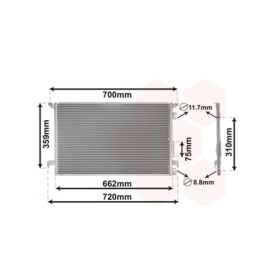 Van Wezel 37005333 Condenser, air conditioning to suit Opel