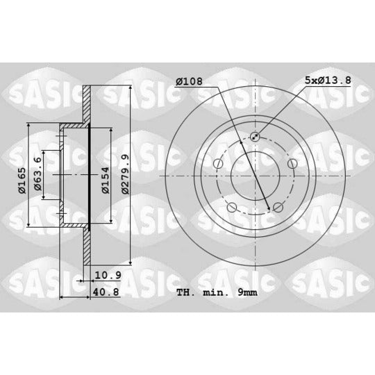 Sasic Brake Disc to suit Ford, Volvo