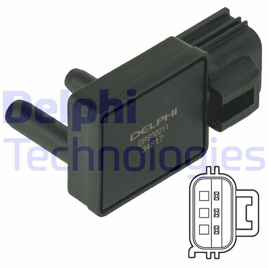 Delphi Sensor, exhaust pressure to suit Ford, Mazda, Peugeot