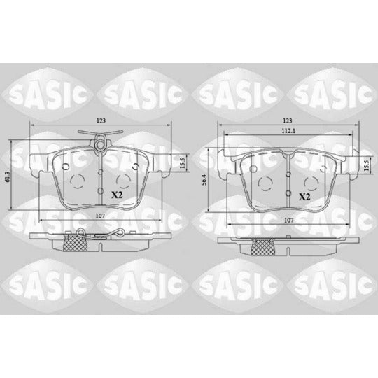 Sasic Brake Pad Set, disc brake to suit Audi, VW, Seat
