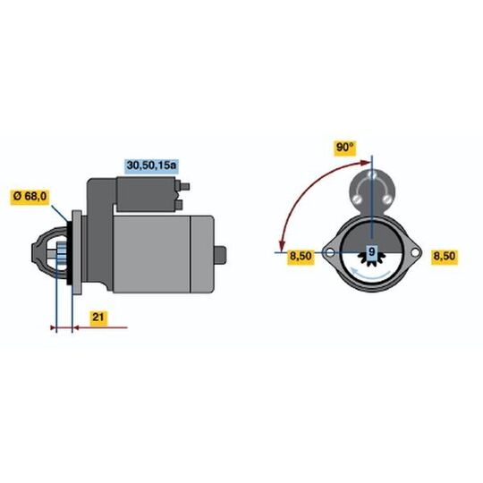 Bosch Starter to suit Opel, Vauxhall