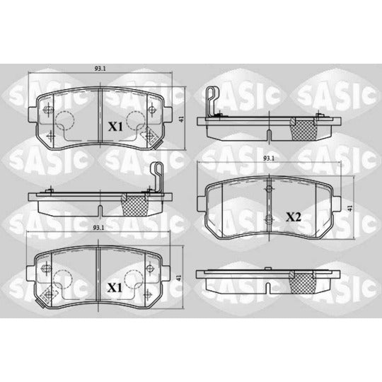 Sasic Brake Pad Set, disc brake to suit Hyundai, Kia