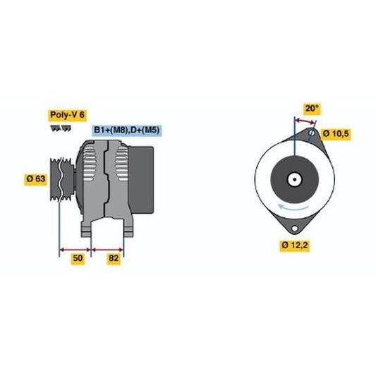 Bosch Alternator to suit Fiat